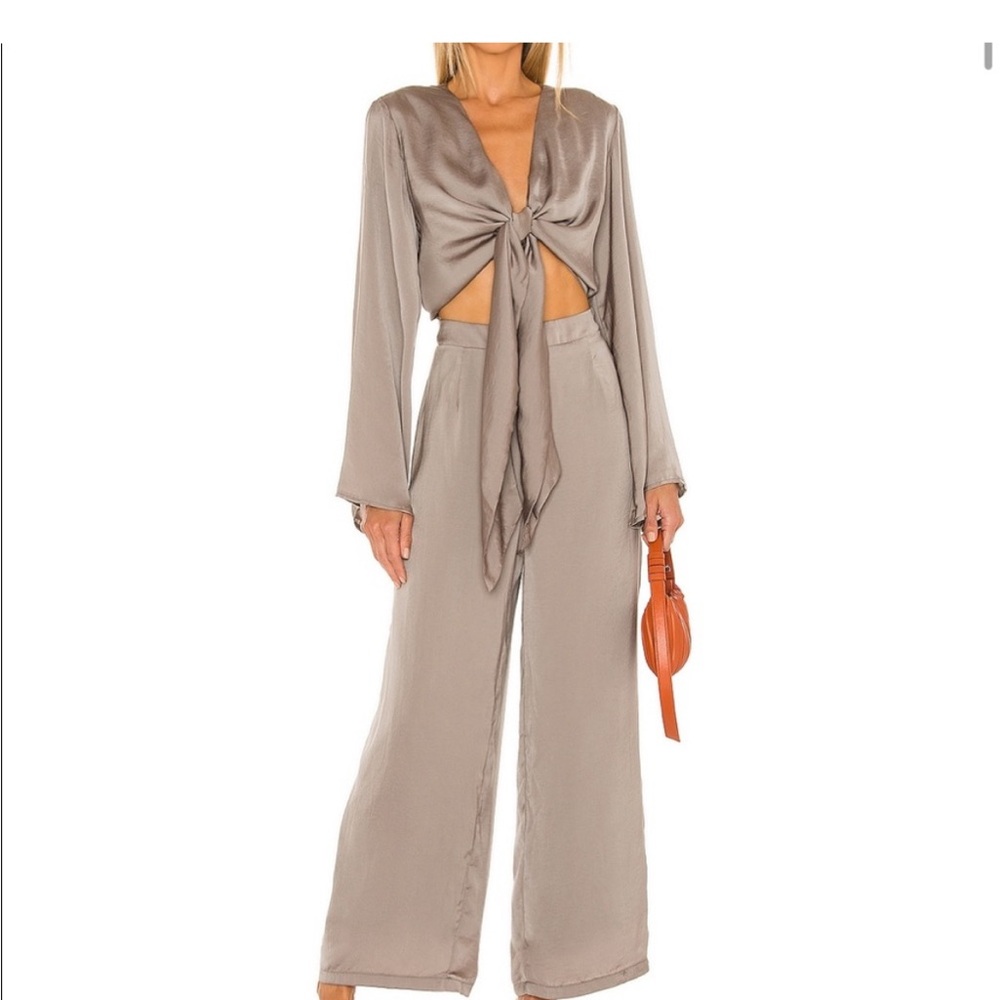 SNDYS Olive Green Tie-Front Dress